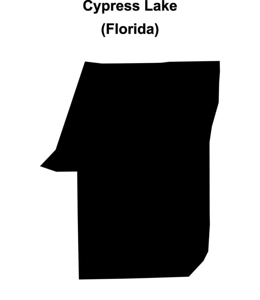 Cypress Lake, Florida blank outline map vector