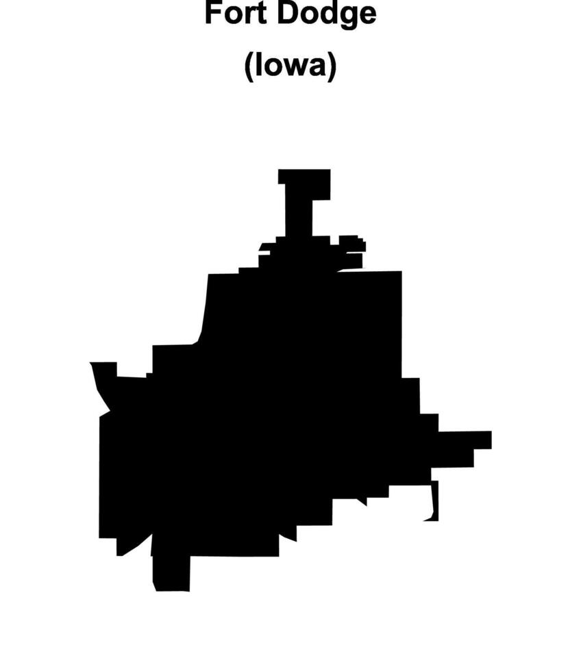Fort Dodge, Iowa blank outline map vector