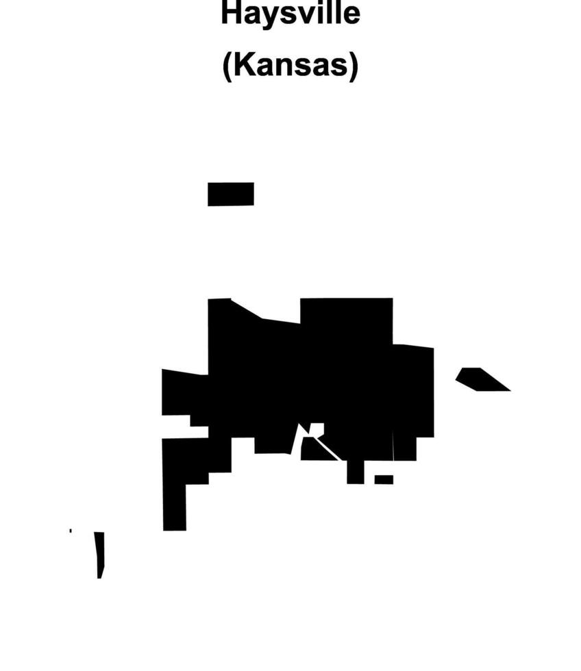 Haysville, Kansas blank outline map vector