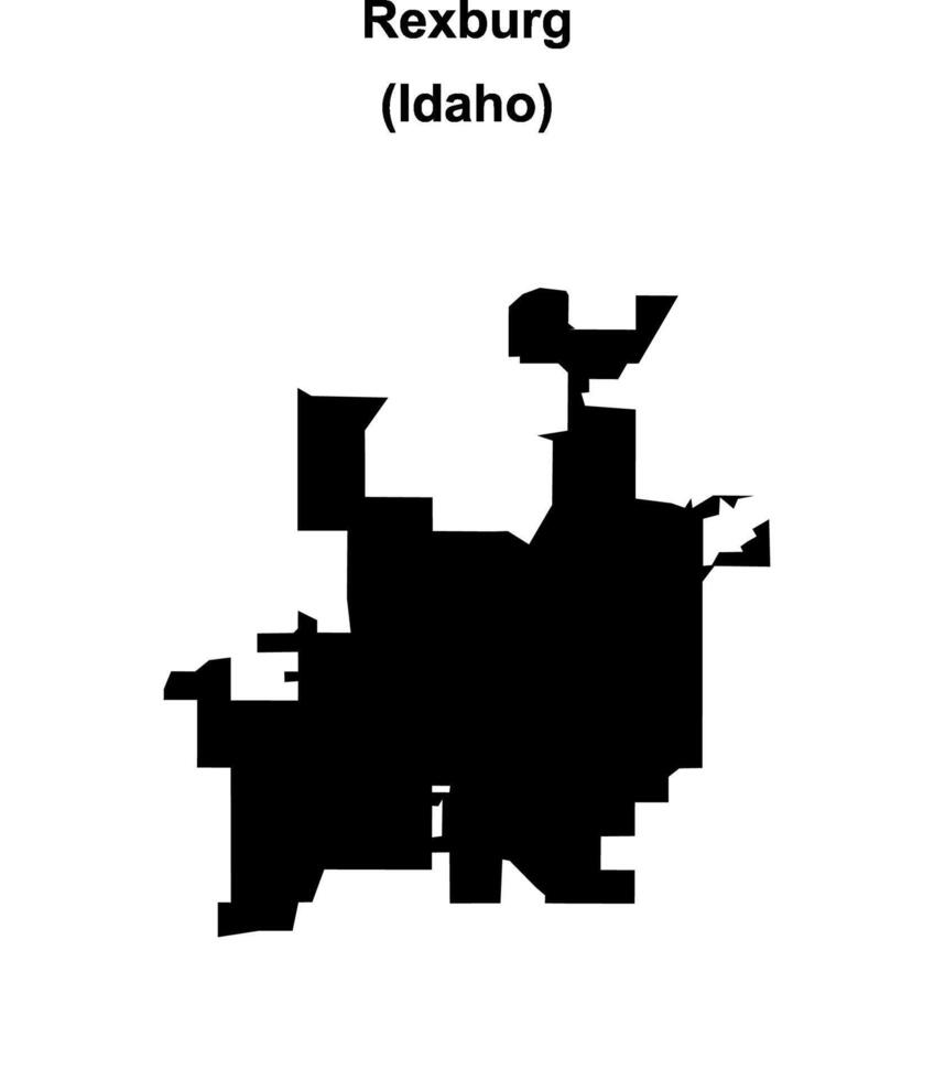 Rexburg, Idaho blank outline map vector