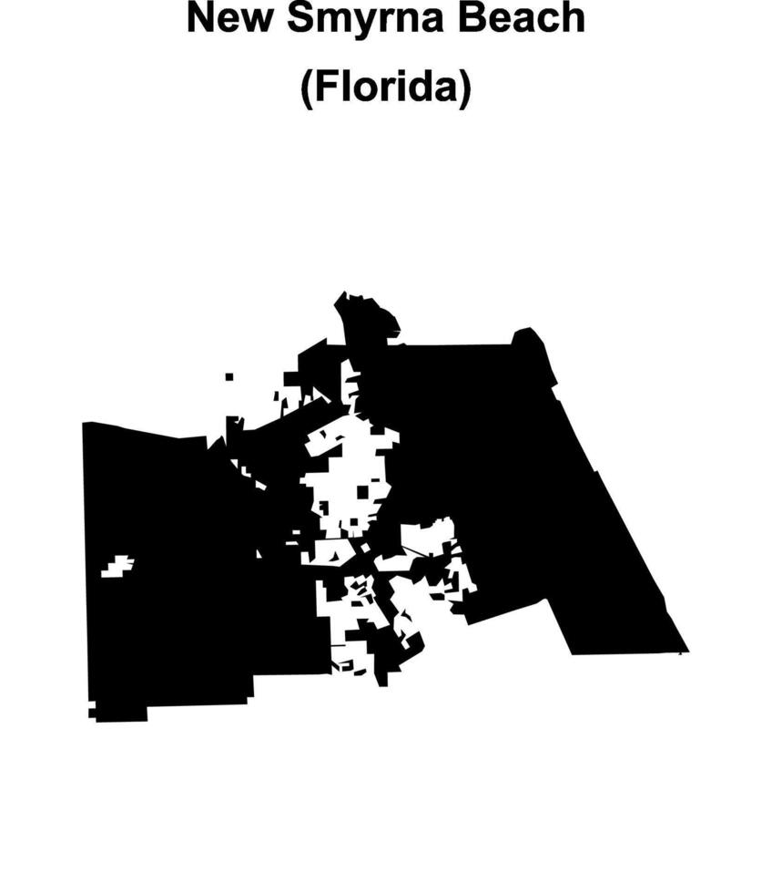 New Smyrna Beach, Florida blank outline map vector