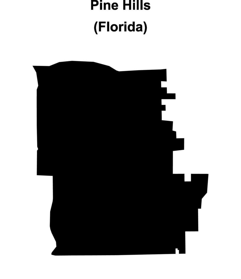 Pine Hills, Florida blank outline map vector