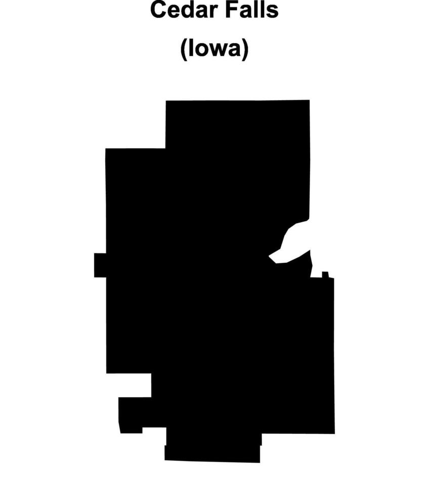 Cedar Falls, Iowa blank outline map vector