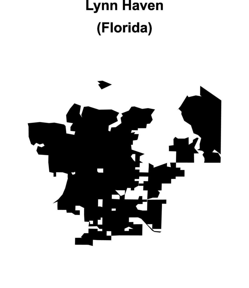 Lynn Haven, Florida blank outline map vector