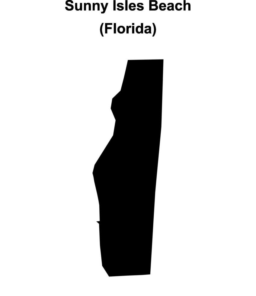 Sunny Isles Beach, Florida blank outline map vector