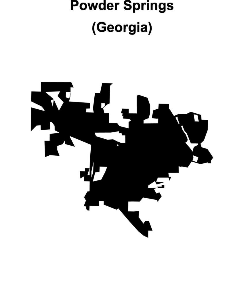 Powder Springs, Georgia blank outline map vector