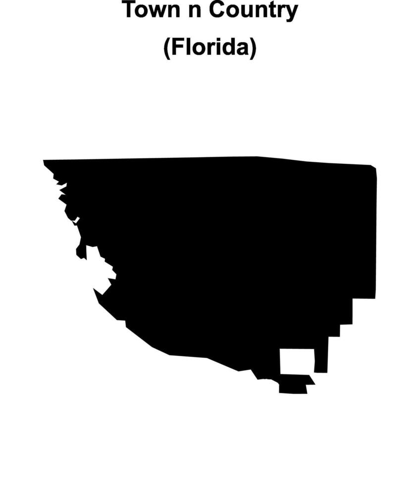 Town n Country, Florida blank outline map vector