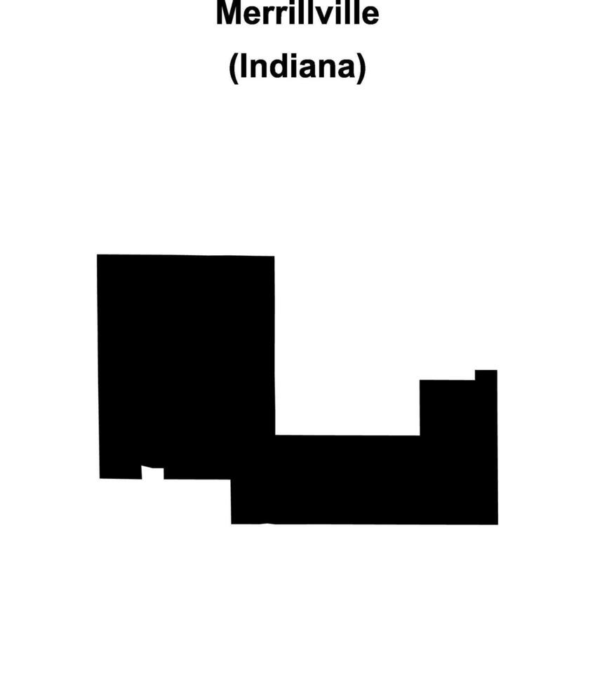 Merrillville, Indiana blank outline map vector