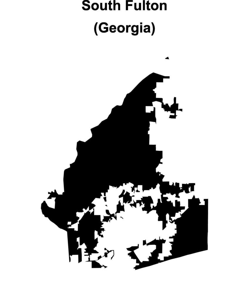 South Fulton, Georgia blank outline map vector