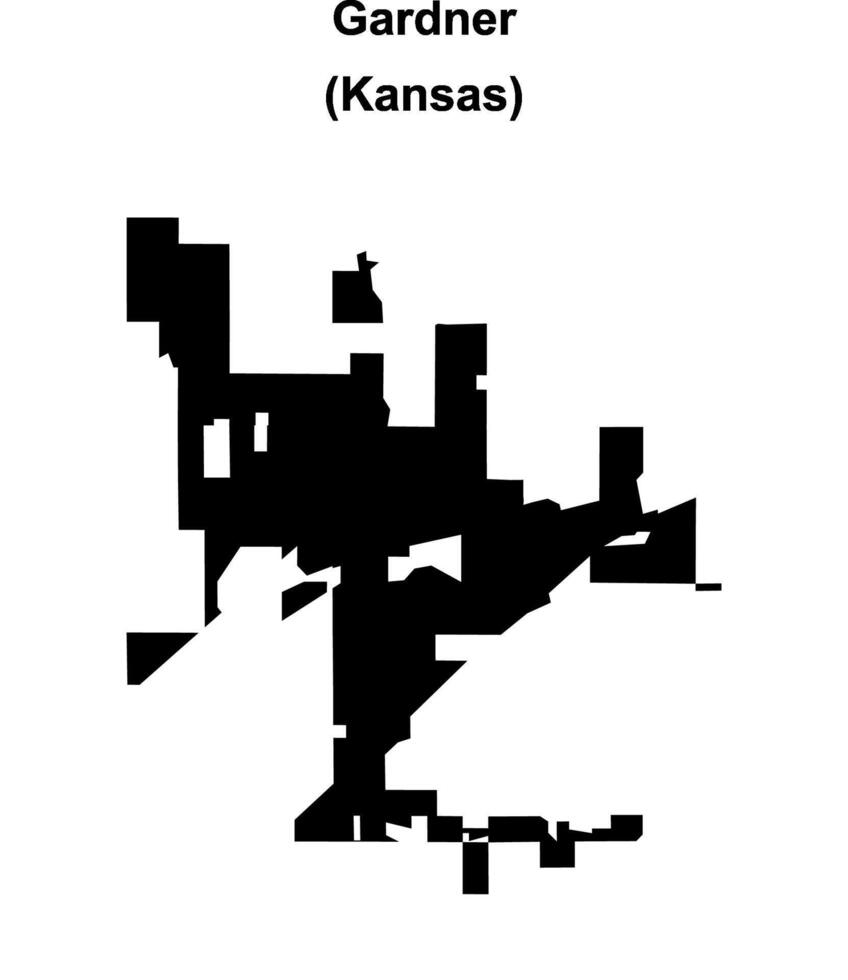Gardner, Kansas blank outline map vector