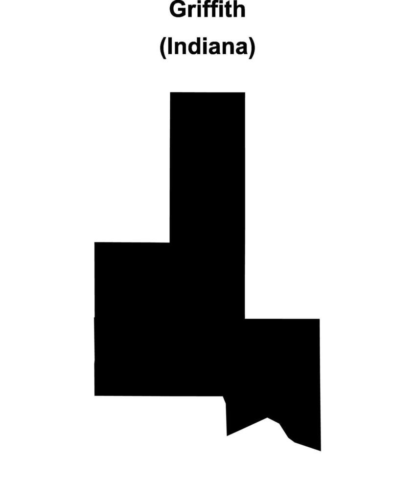Griffith, Indiana blank outline map vector