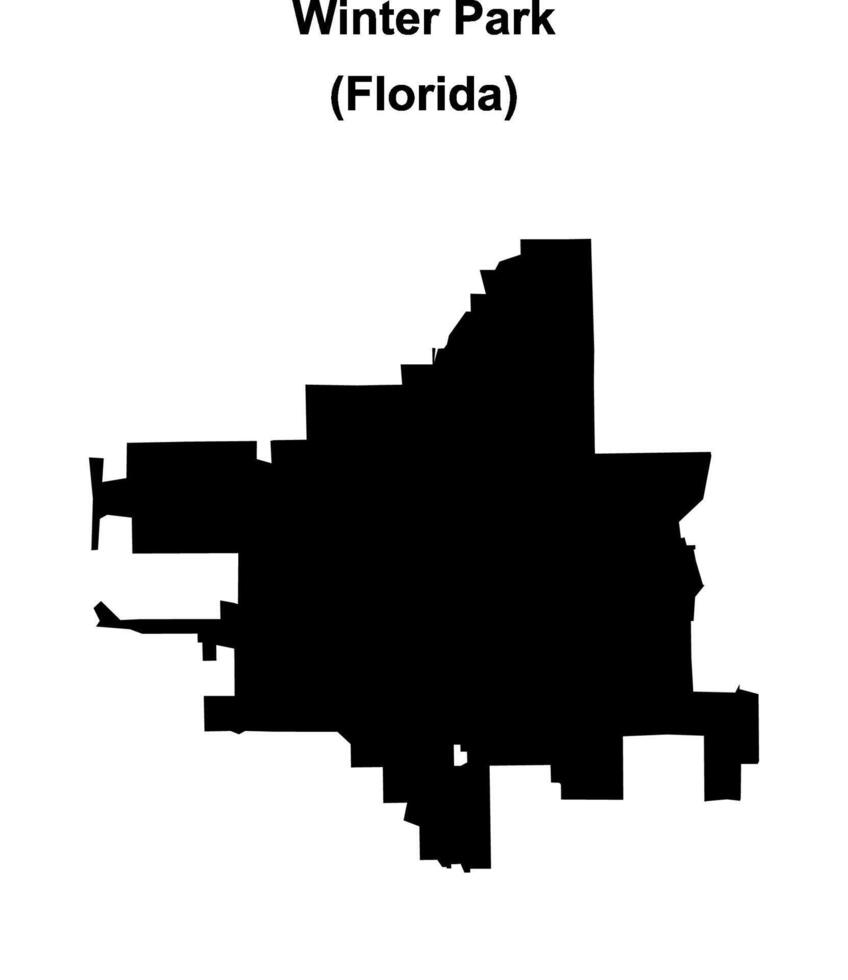 Winter Park, Florida blank outline map vector