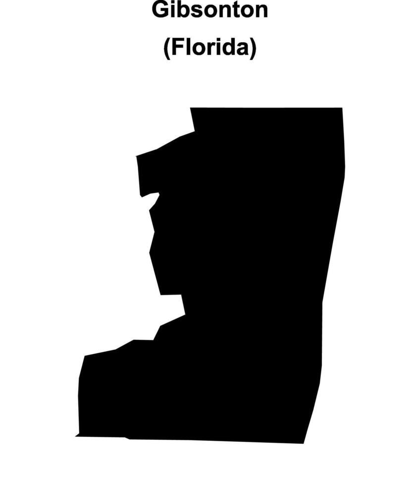 Gibsonton, Florida blank outline map vector