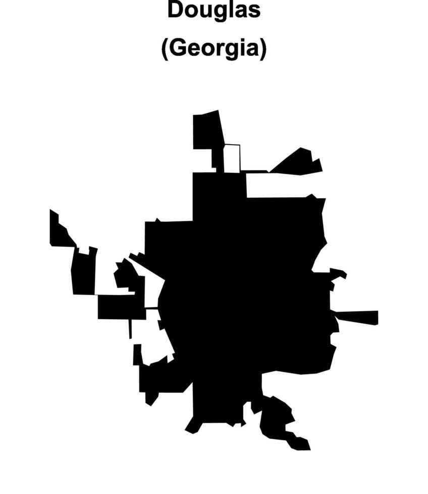 Douglas, Georgia blank outline map vector