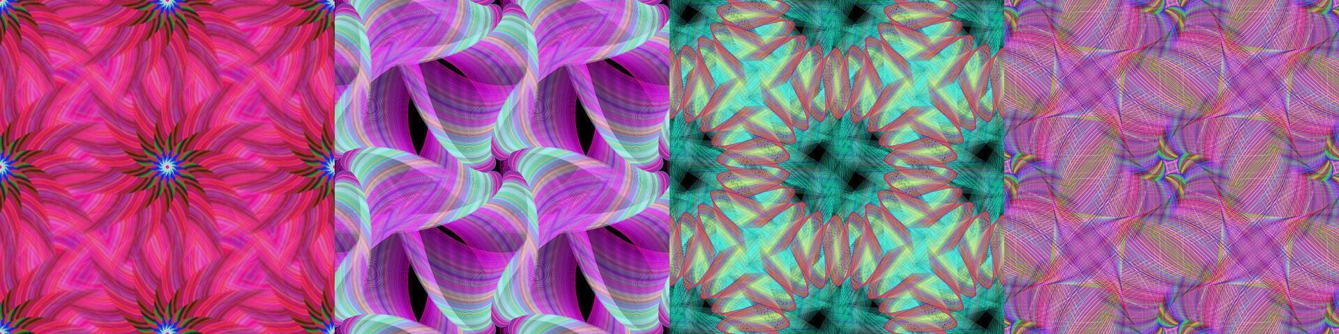 Seamless fractal pattern background design collection vector