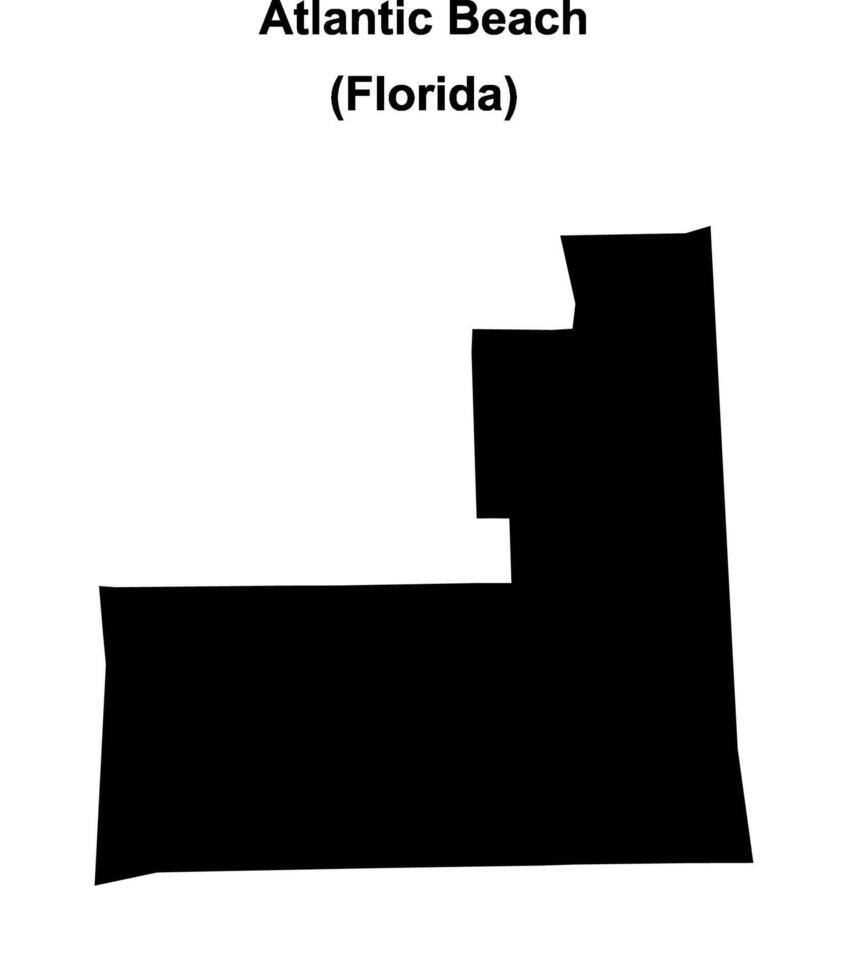 Atlantic Beach, Florida blank outline map vector