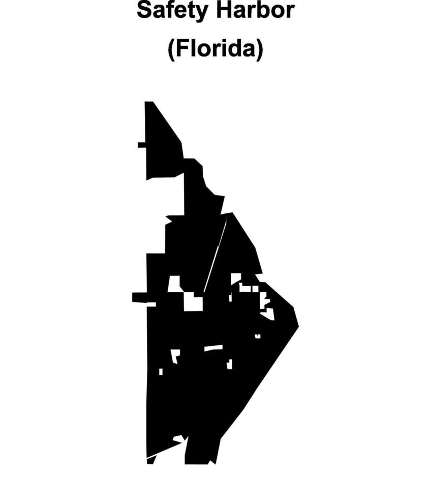 Safety Harbor, Florida blank outline map vector