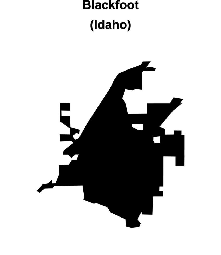 Blackfoot, Idaho blank outline map vector