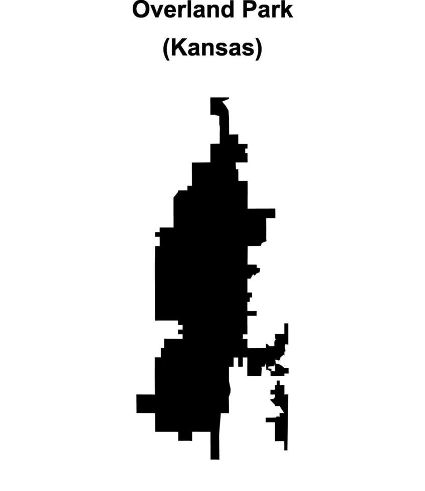 Overland Park, Kansas blank outline map vector