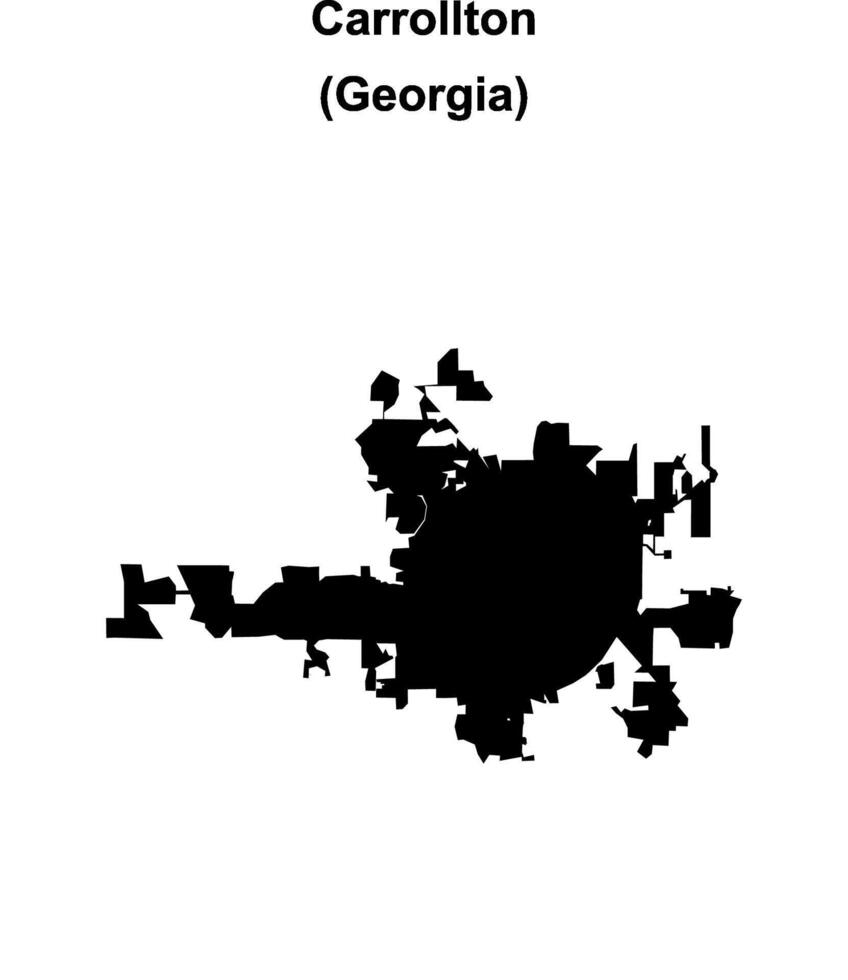 Carrollton, Georgia blank outline map vector