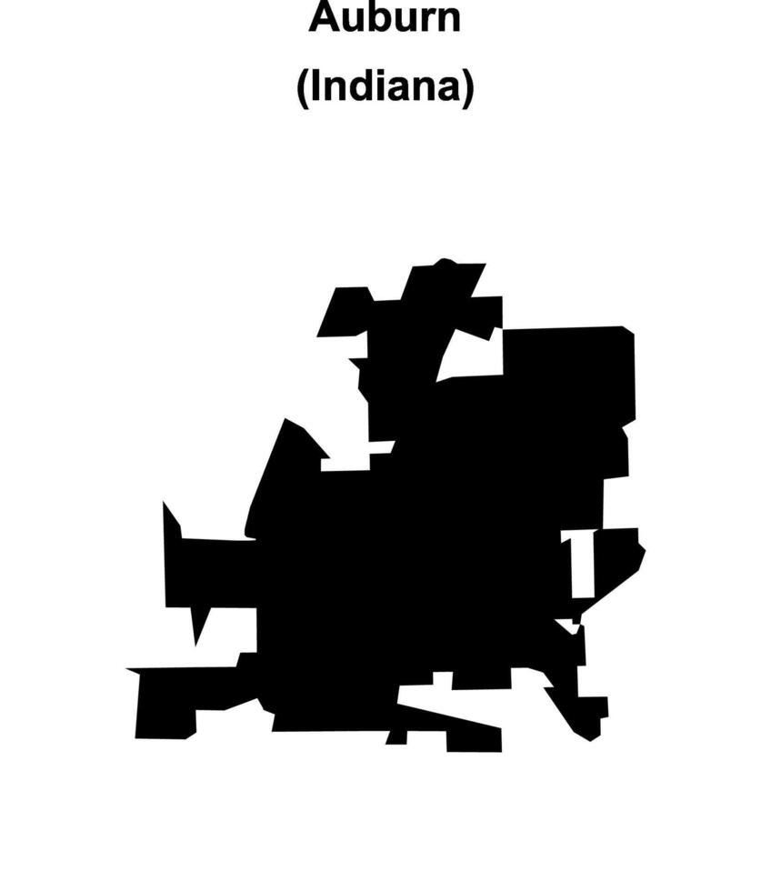 Auburn, Indiana blank outline map vector