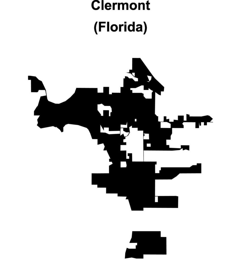 Clermont, Florida blank outline map vector