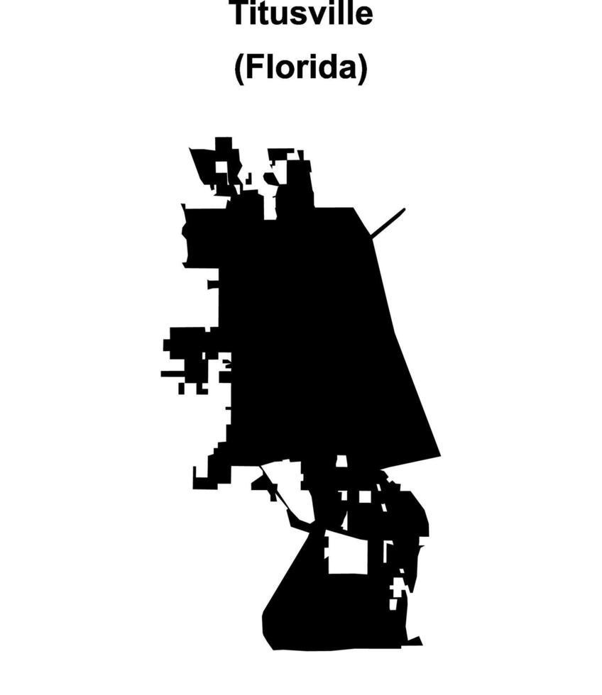 Titusville, Florida blank outline map vector