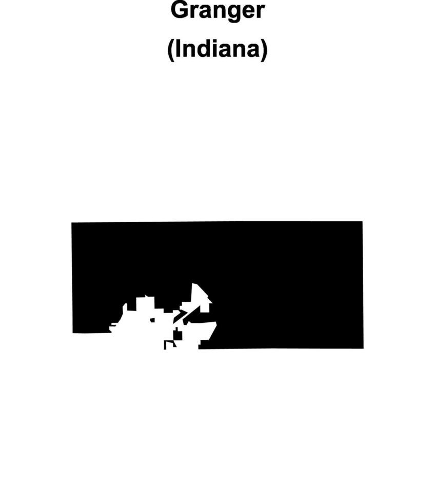 Granger, Indiana blank outline map vector