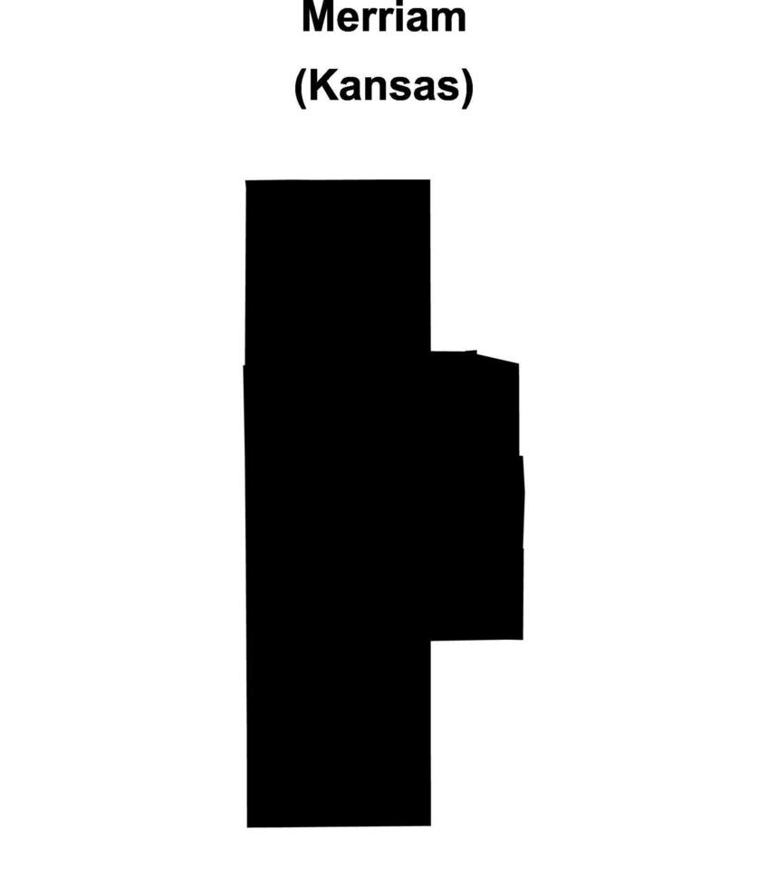 Merriam, Kansas blank outline map vector