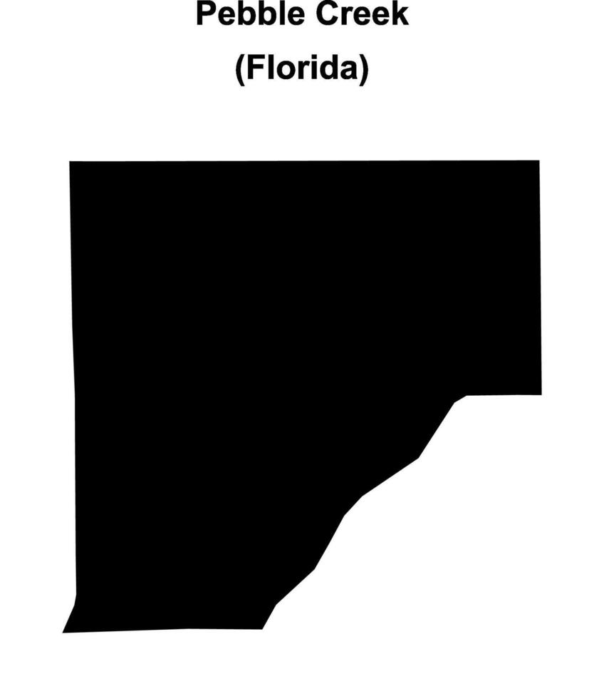 Pebble Creek, Florida blank outline map vector