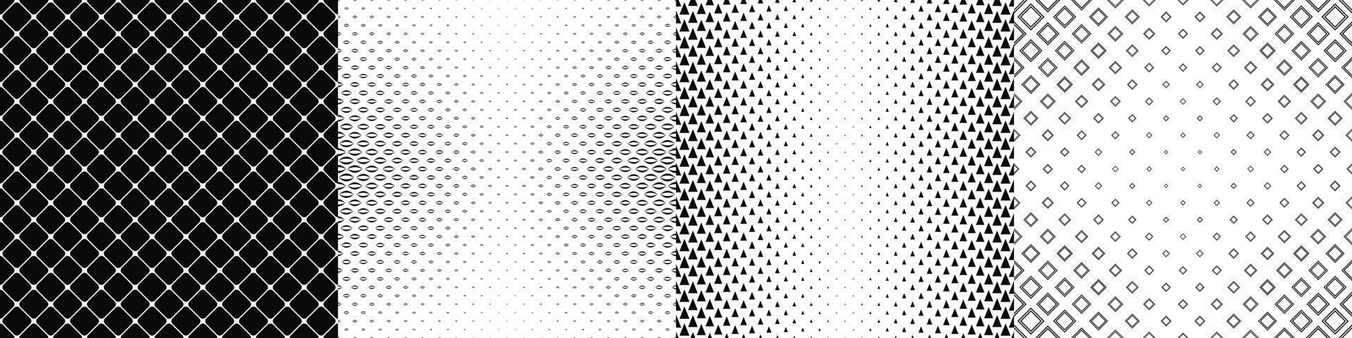 Geometric monochrome pattern set vector