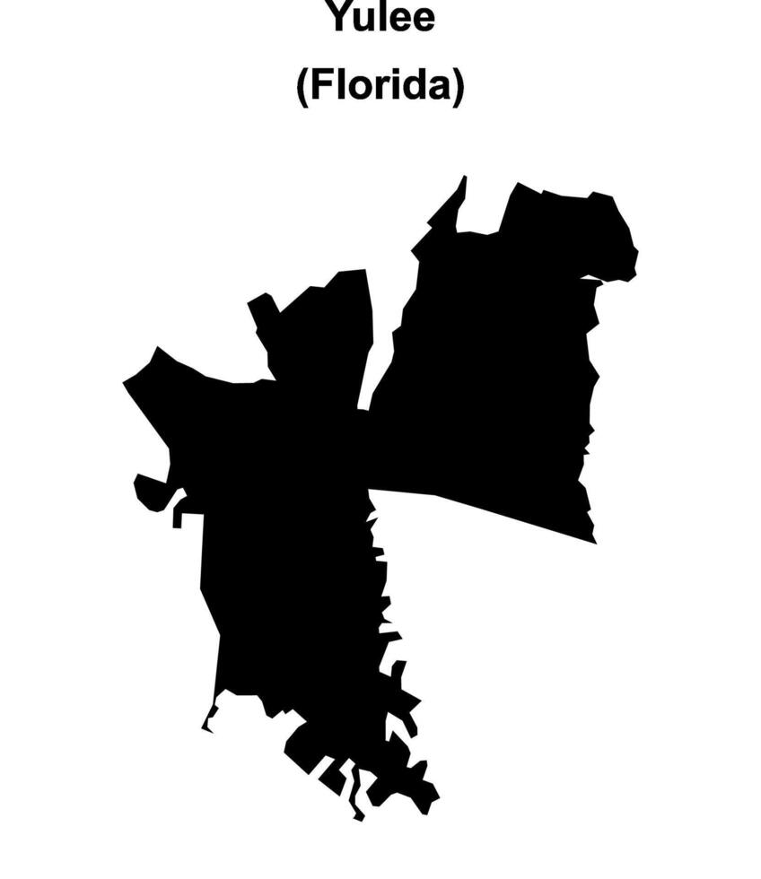 Yulee, Florida blank outline map vector
