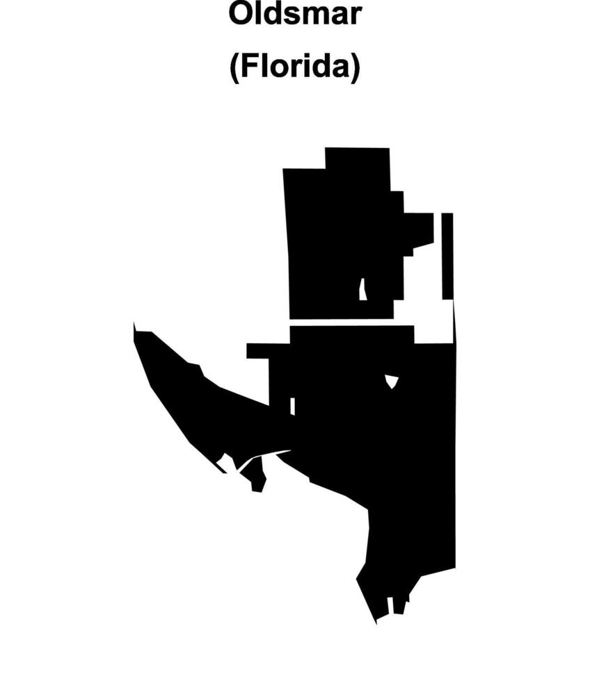 Oldsmar, Florida blank outline map vector