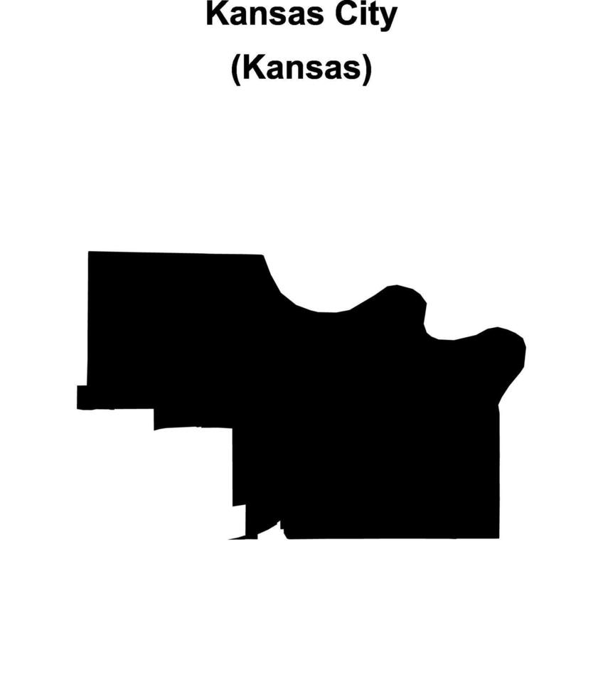 Kansas City, Kansas blank outline map vector