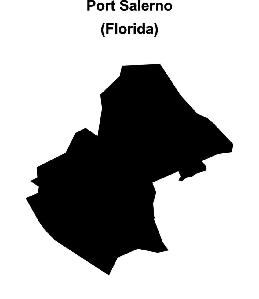 Port Salerno, Florida blank outline map vector