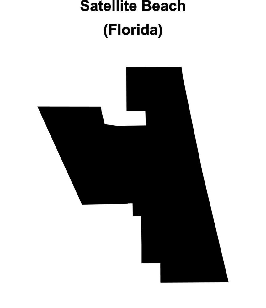 Satellite Beach, Florida blank outline map vector