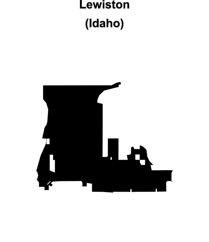 Lewiston, Idaho blank outline map vector