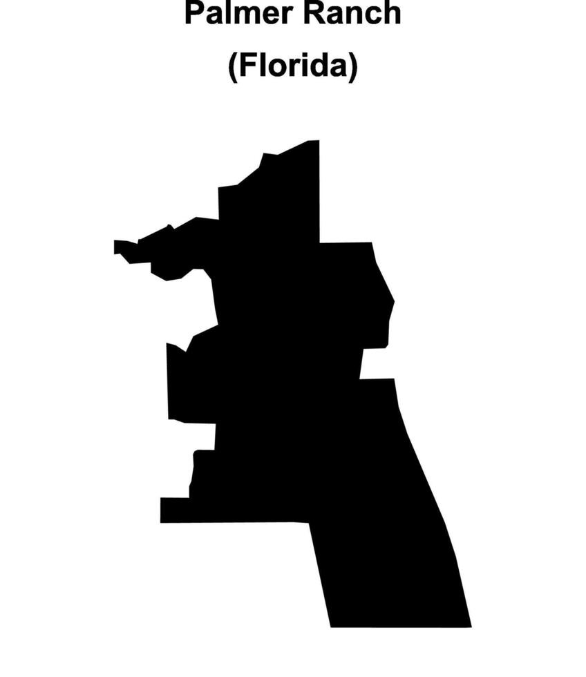 Palmer Ranch, Florida blank outline map vector