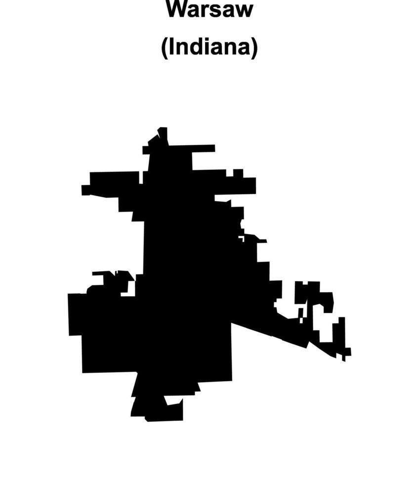 Warsaw, Indiana blank outline map vector