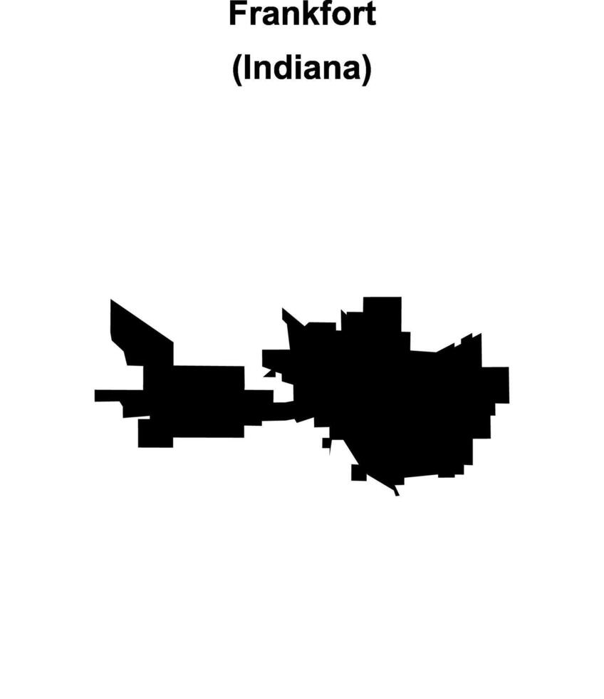 Frankfort, Indiana blank outline map vector