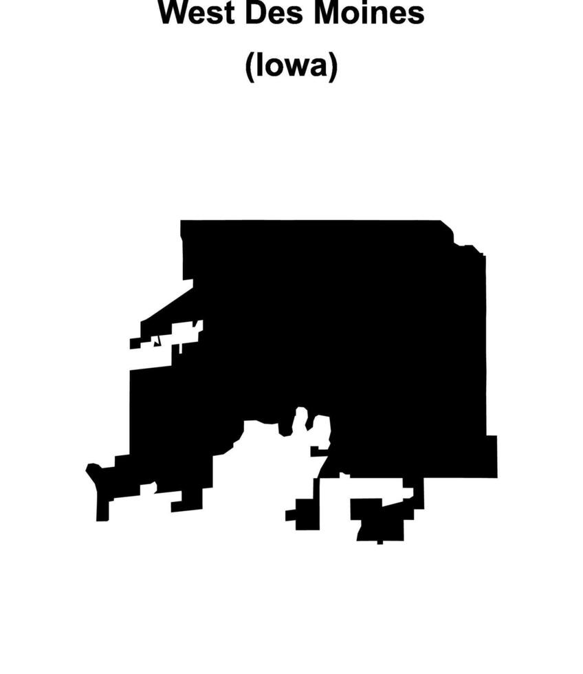 West Des Moines, Iowa blank outline map vector