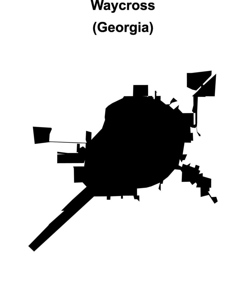 Waycross, Georgia blank outline map vector