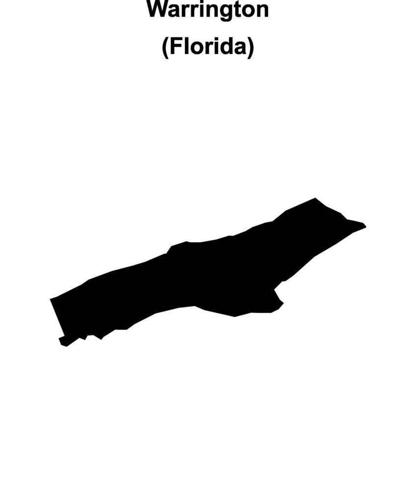 Warrington, Florida blank outline map vector