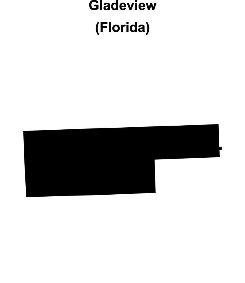 Gladeview, Florida blank outline map vector