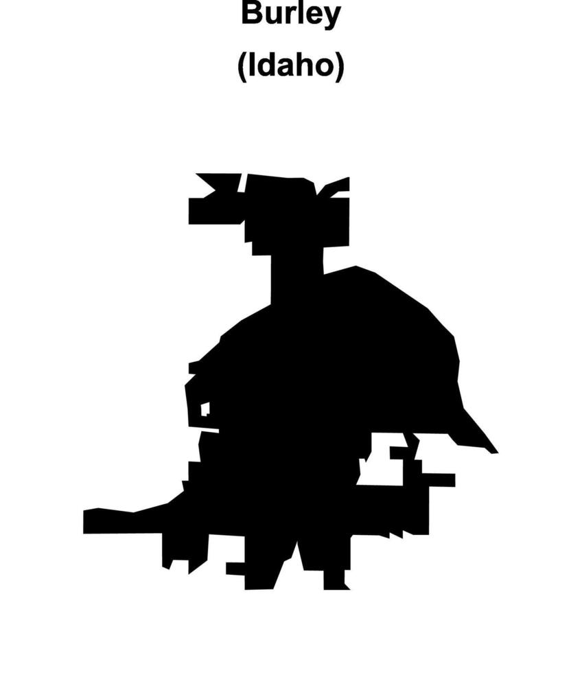 Burley, Idaho blank outline map vector