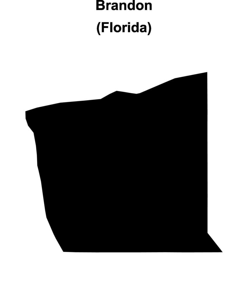 Brandon, Florida blank outline map vector