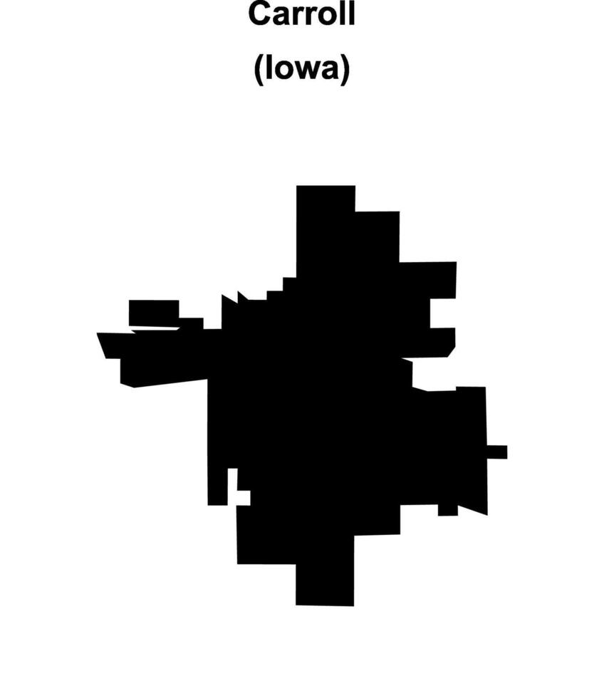 Carroll, Iowa blank outline map vector