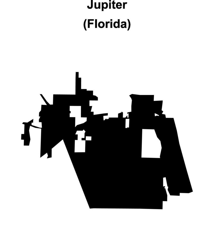 Jupiter, Florida blank outline map vector