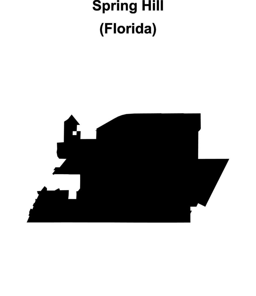 Spring Hill, Florida blank outline map vector
