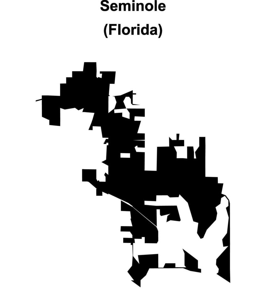 Seminole, Florida blank outline map vector